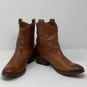 Frye Brown Leather Ankle Boots